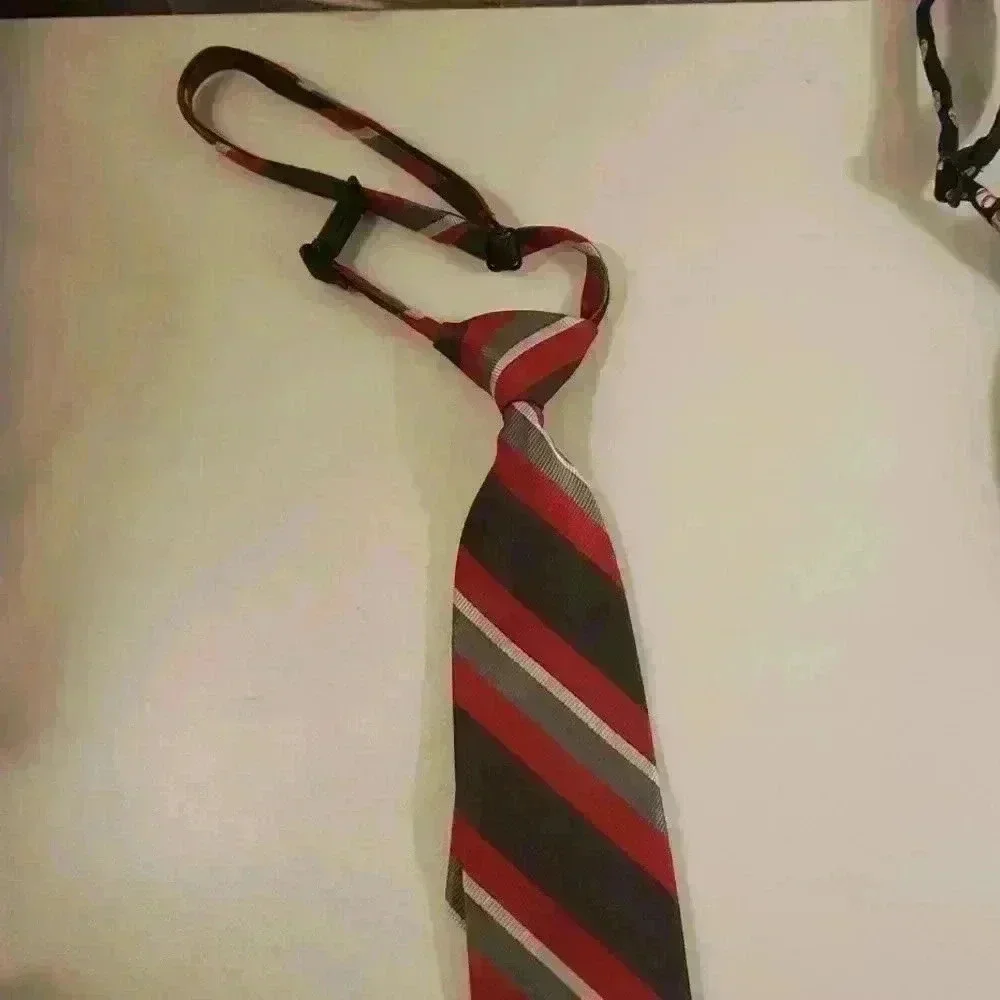 Two toddler ties size 24 months to 4 T.  One baseball and one red striped